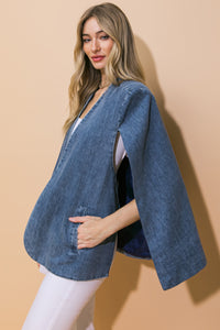 Denim capelet/blazer