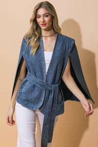 Denim capelet/blazer