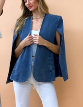 Denim capelet/blazer