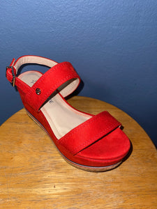 Camurca TV19 Red wedged sandals