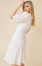 Eyelet v neck dress