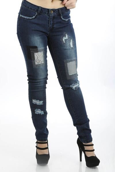 High Waist Patch Jeans | 2619