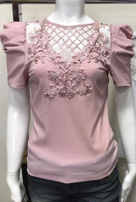 LP7643 dusty rose/pearl top