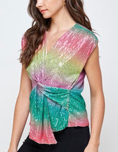 TX6226 Twist front sequin top