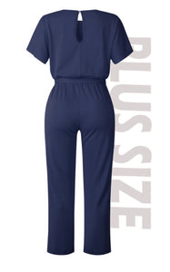 Plus size belted jumpsuit