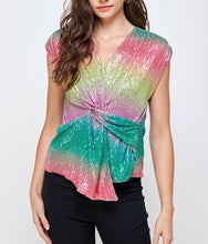 TX6226 Twist front sequin top