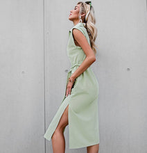 DR8352 Green Bottom down midi dress