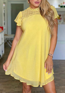 Babydoll Yellow Short Dress