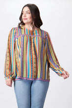 ITP1950 contrasting print top