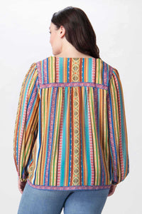 ITP1950 contrasting print top