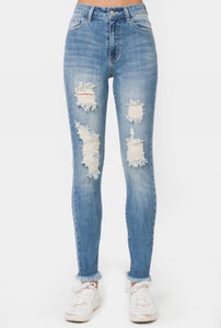 JP5526 Denim pant distressed skinny