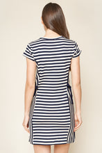 True Blue striped navy blue dress