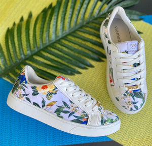 Multi white flowers sneakers