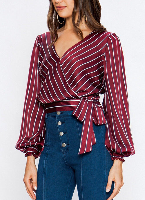 Satin Stripe top