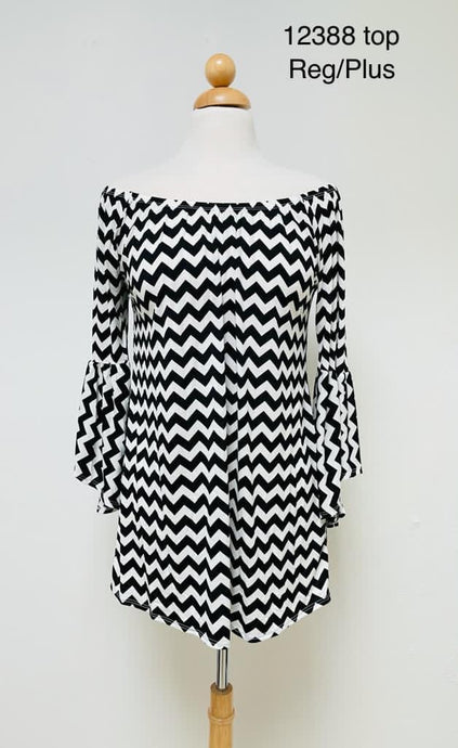 12388 Plus Chevron mini dress