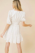 Eyelet v neck dress