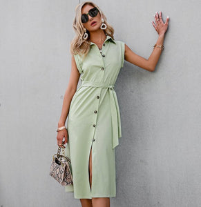 DR8352 Green Bottom down midi dress