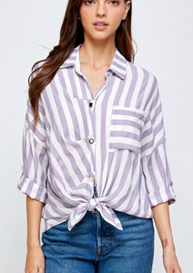 TX6321 Folding sleeves stripes top