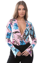 Pink flowered bodysuit