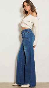 High rise wide jean