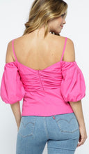 TCH6381 Big Bow front detail off shoulder top