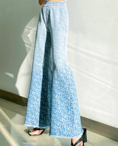 CP1740 Jacquard Ombré wide leg pant