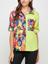 JJ1780 Color block bottom down shirt