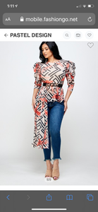 TX6302 Unbalance peplum Top