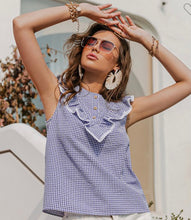 S21BL2145 Ruffle Gingham blouse