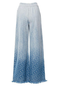 CP1740 Jacquard Ombré wide leg pant